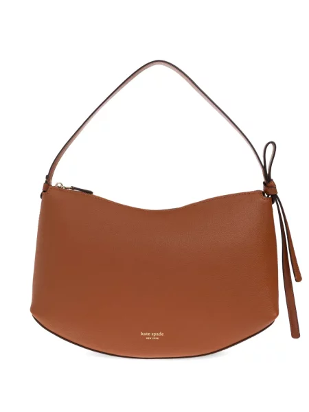 Кожена кожена чанта Kate Spade кафяво