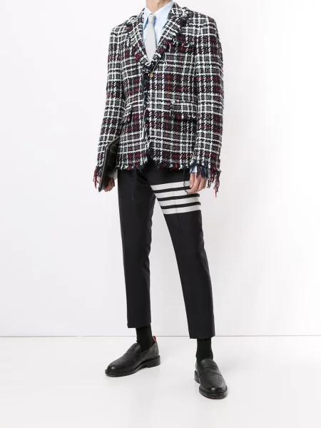 Spodnie Thom Browne o krotszym kroju granatowe