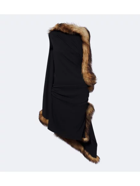 Rochie midi Loewe din piele de oaie negru