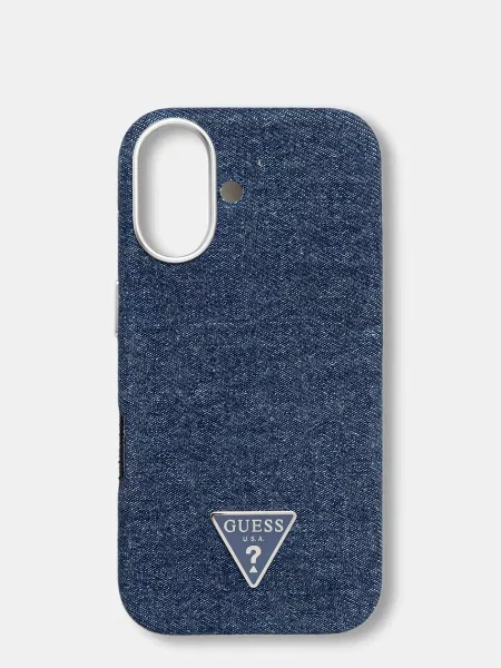 Guess etui za telefon jeans iPhone 16 modra