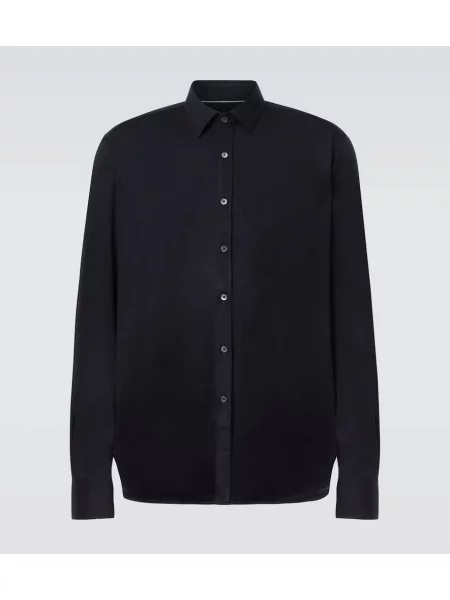 Vlnená košeľa Canali modrá