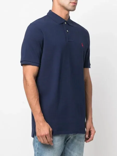 Поло тениска Polo Ralph Lauren бродирана синьо
