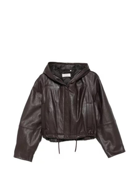 Geanta de piele Sportmax cu glugă maro