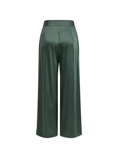 Pantaloni The Sei din satin verde