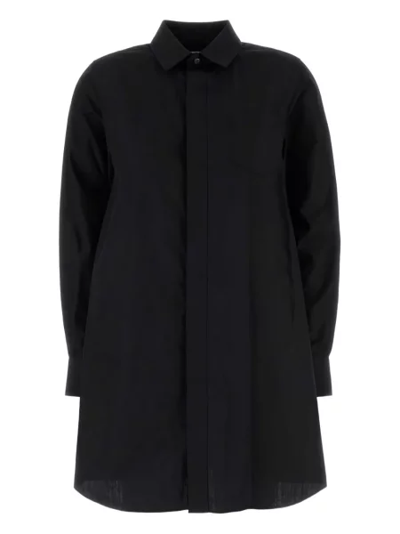 Rochie tip cămașă Sacai din poplin de costum negru