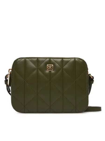 Calvin Klein Geantă Quilted Double Zip Camera Bag Bej verde
