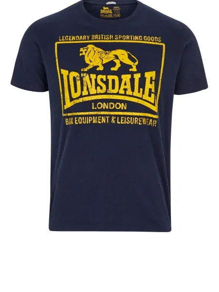 LONSDALE Tricou albastru noapte / galben negru