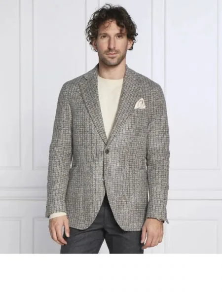 Oscar Jacobson Sacou Ferry cu adaos de lână gri