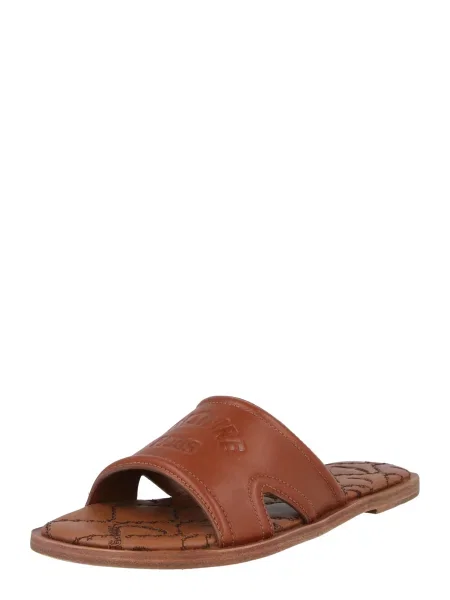 ZADIG&VOLTAIRE șlapi de piele Beach Mule maro