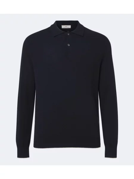 Tricou polo Arch4 din cașmir albastru