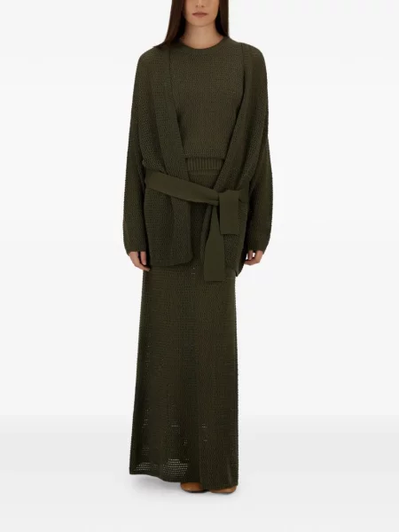 Cu centură cardigan Herno tricotate verde