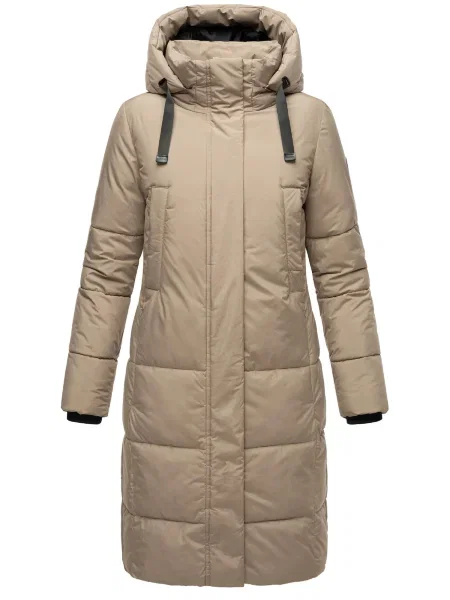 MARIKOO Palton de iarnă bej negru