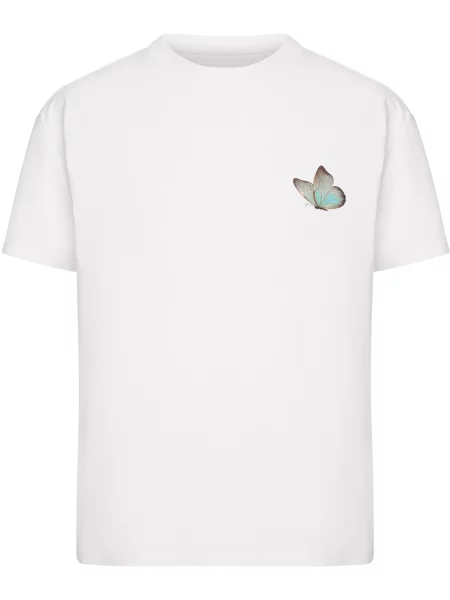 Miss Tee Tricou Even Small Wing Find Wide Blue Sky bej / albastru aqua / maro alb