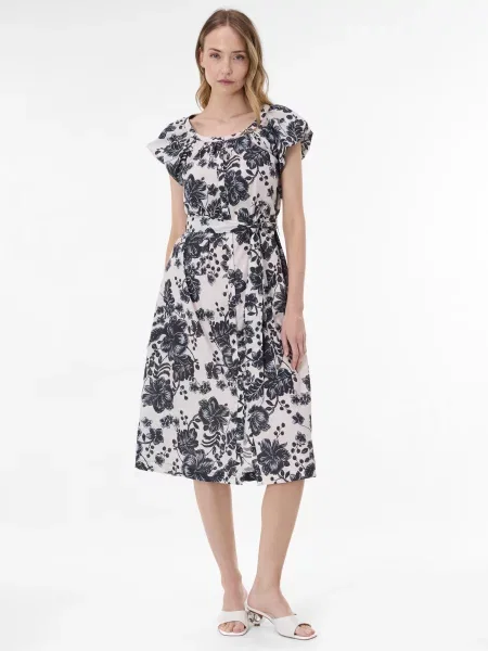 Rochie midi Orsay cu model floral negru