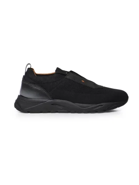 Sneakersy Santoni zamszowe czarne