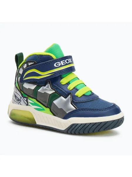 Детски обувки Geox Inek navy/lime green синьо