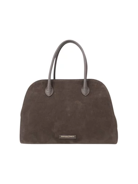 Shopperka Adrianna Feretti zamszowa brązowa