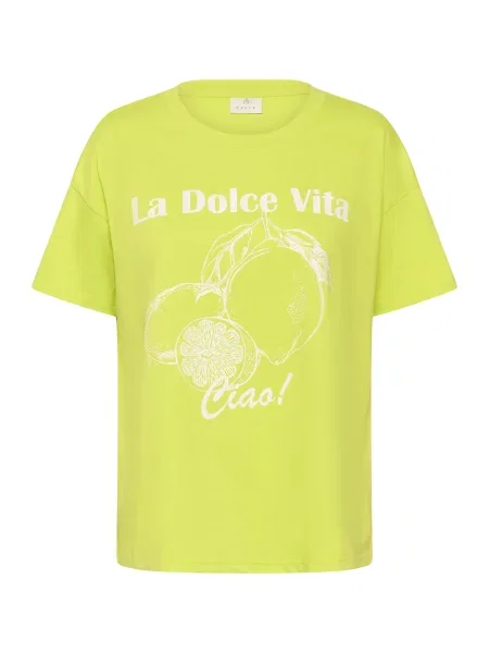 Kaffe Tricou KAChelsea verde neon alb