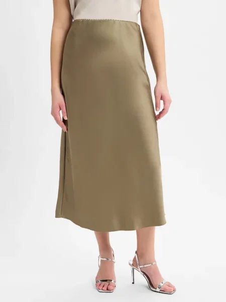 S.Oliver BLACK LABEL spódnica midi Kobiety zielony jednolity 40 czarna