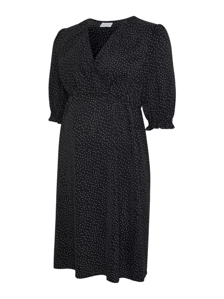 MAMALICIOUS Obleka MLDOTTY TESS črna bela