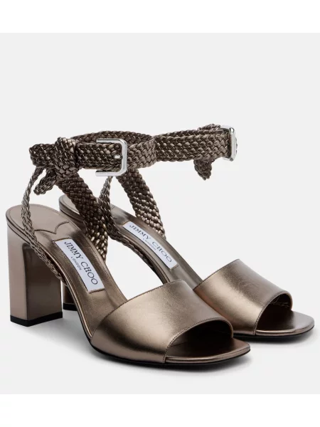 Sandale Jimmy Choo din piele argintiu