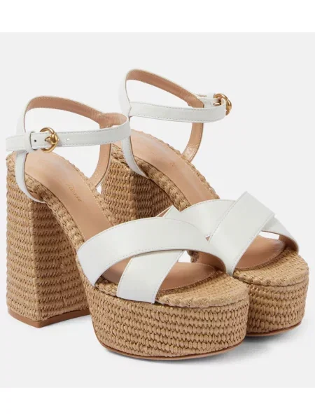 Sandale Gianvito Rossi din piele cu platformă alb