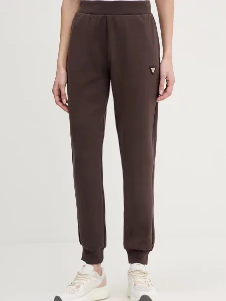 Guess pantaloni de trening pentru femei cu modal OLYMPE maro