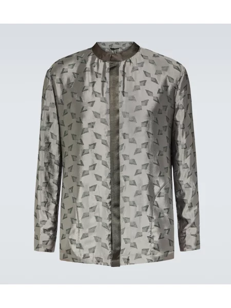 Cămașă Giorgio Armani din jacard albastru