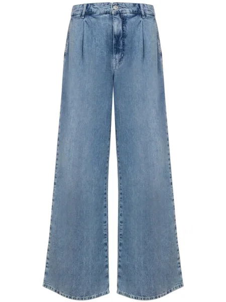 Szerokie jeansy Moschino Jeans niebieskie