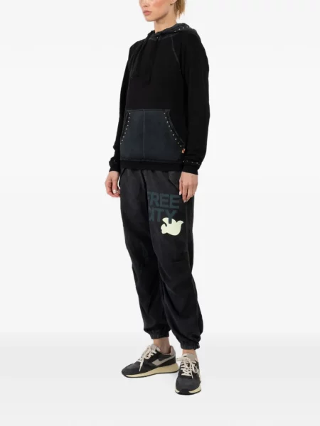 Суичър с качулка Freecity с качулка с шипове черно