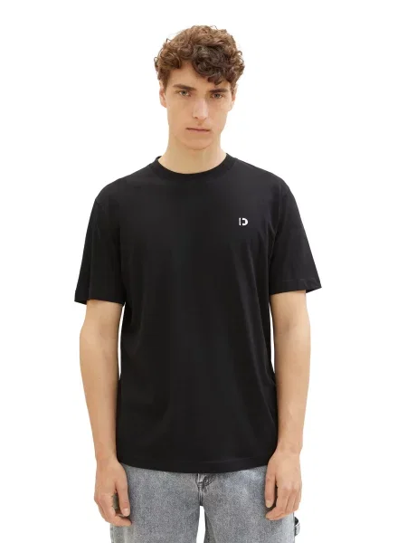 TOM TAILOR DENIM Tricou negru alb