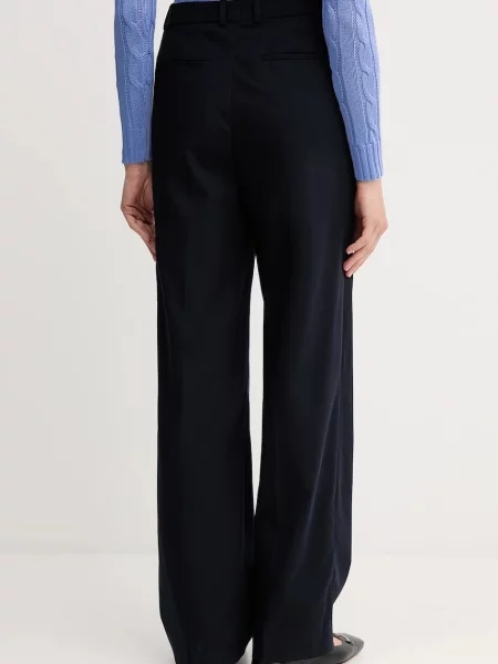 Kalhoty Tommy Hilfiger tmavomodrá high waist