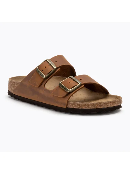 Kožené šľapky Birkenstock hnedá