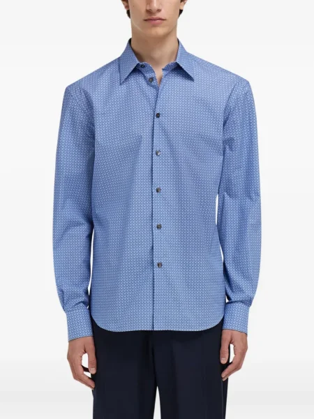 Košile Ferragamo s potiskem modrá