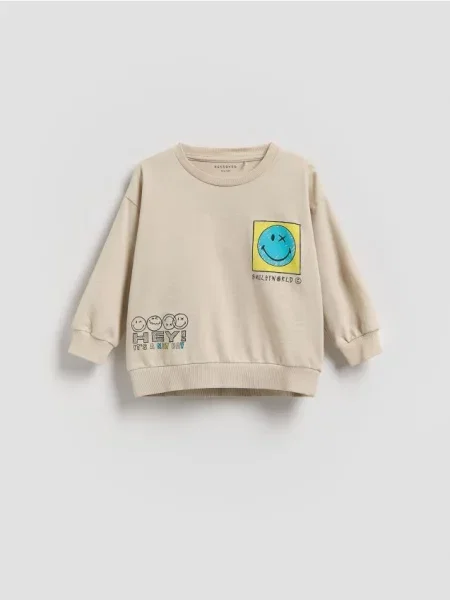 Reserved Світшот SmileyWorld® світло-сірий сірий