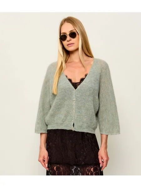 Ba&sh De lână cardigan Isaac | Relaxed fit verde