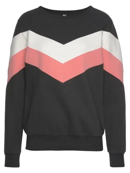 H.I.S Majica svetlo roza / črna / naravno bela