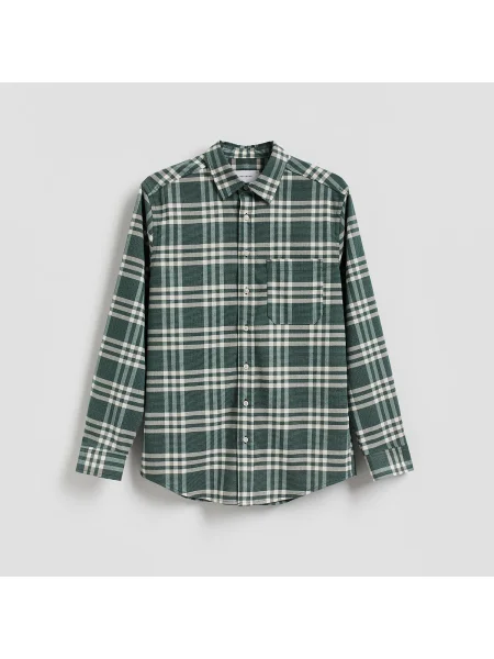 Reserved Regular fit kockás ing sötétzöld