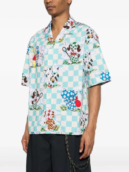 Košulja Kenzo karirana s printom plava