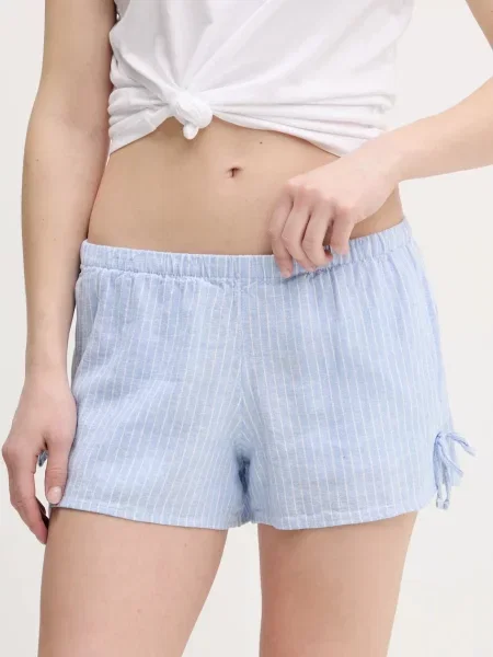 Lanene kratke hlače Hollister Co. modra