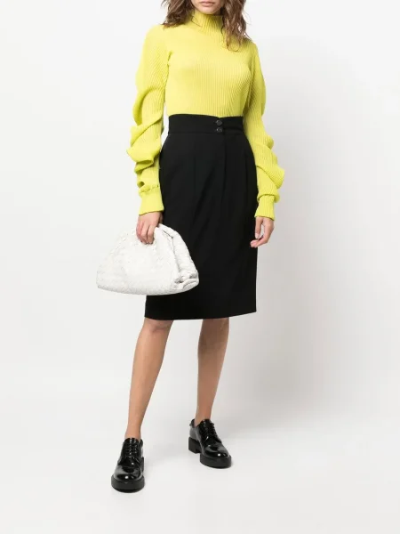 Plisované plisované sukně Chanel Pre-owned černé