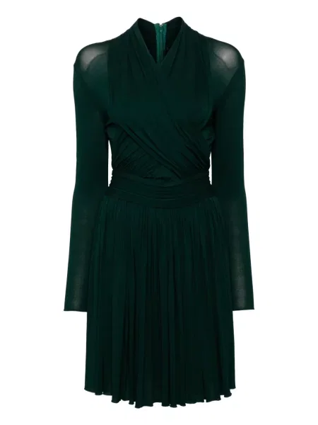 Długa sukienka maxi Herve L. Leroux z długim rękawem garniturowa zielona