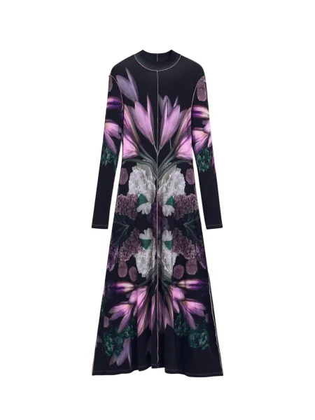 Desigual Rochie gri închis / mov închis / roz deschis negru