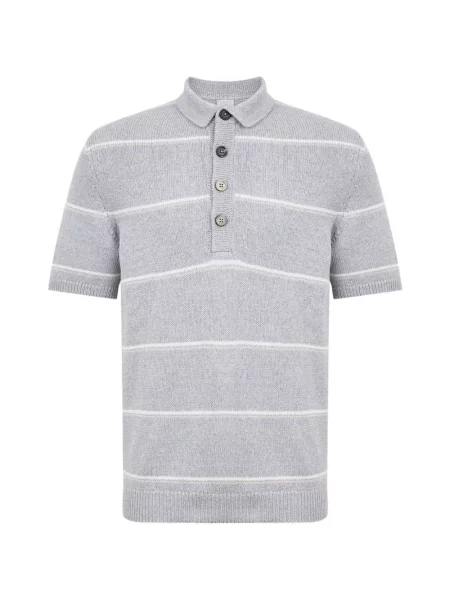Tricou polo Eleventy cu dungi gri