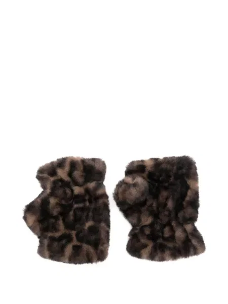 Mănuși Apparis cu imagine cu model leopard maro