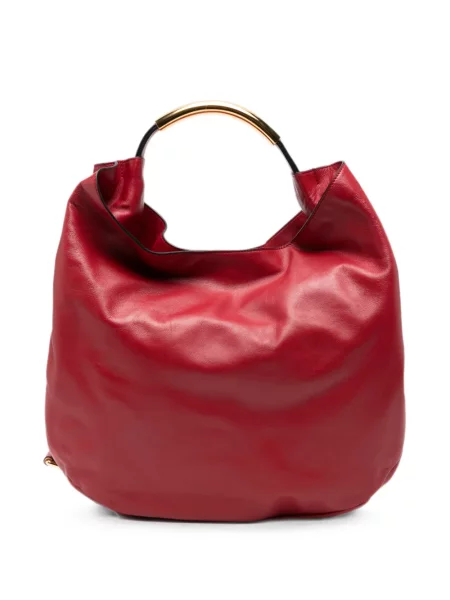 Geantă shopper Moschino din piele cu autograf roșu