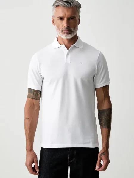 Tricou polo Hackett London alb