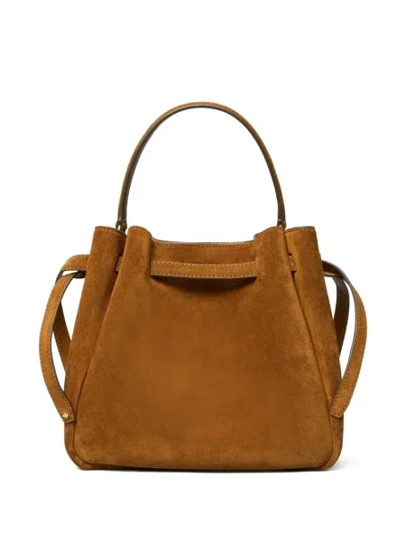 Geantă bucket Tory Burch din piele de căprioară maro