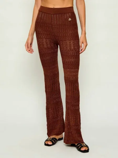 AKEP Pantaloni de tricot | flare fit maro