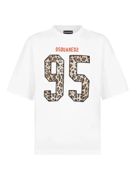 Tricou Dsquared2 cu imagine cu model leopard alb